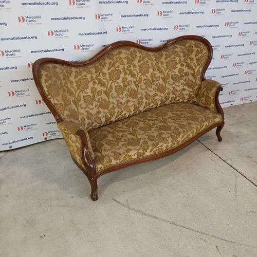 Divano Antico Stile Luigi Filippo Legno Intagliato Inzio 900 Italia Originale