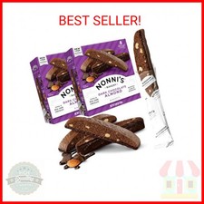 Nonni's Dark Chocolate Almond Biscotti Italian Cookies - 2 Boxes Dark Chocolate