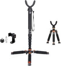 Fooletu Aluminum Hunting Monopod Shooting Tripod Stand V Yoke Head