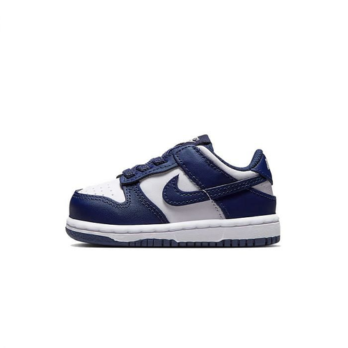 SCARPE SNEAKERS BIMBO NIKE DUNK LOW FB9107 PELLE BLU ORIGINALE PE 2025 - Picture 6 of 6