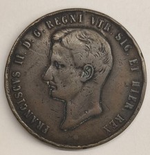 Moneta 10 Tornesi 1859 Francesco II Borbone Regno Due Sicilie Napoli