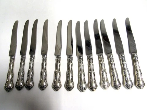 Set of 12 Gorham Strasbourg Sterling Silver Dinner Knives