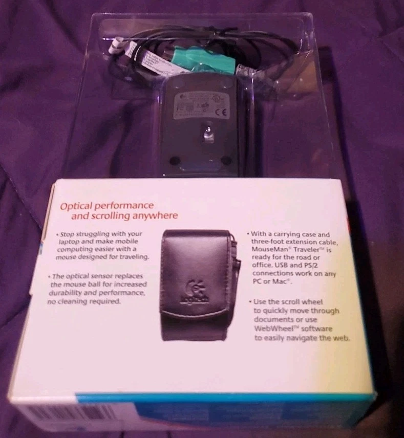 Logitech MouseMan Traveler USB Mouse- PC/Mac, Corded Mouse /Read - Image 3 of 4
