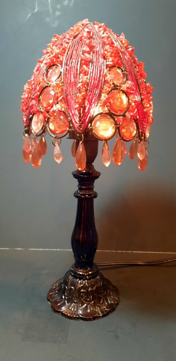 VNTG Very Unique and rare, 15 Inch Tall, Red Jewel, Hand Made