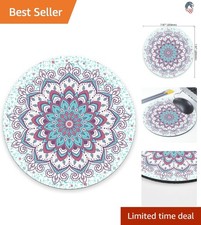 Islamic Pattern Mouse Pad Round Non Slip Rubber Office Desk Mat 7.87x7.87 Inches