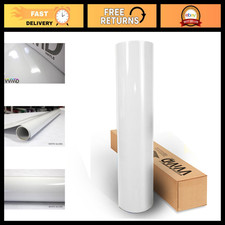 White Gloss Car Wrap Vinyl Roll 60x3ft Air Release 3mil Vehicle Graphics