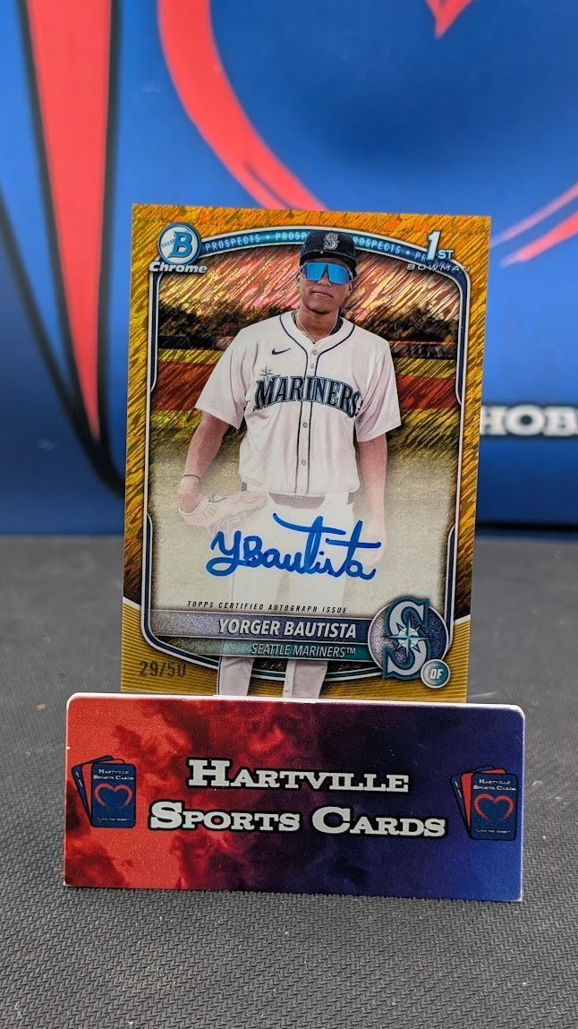2025 Bowman Chrome Yorger Bautista Auto Gold Shimmer Refractor 1st #/50
