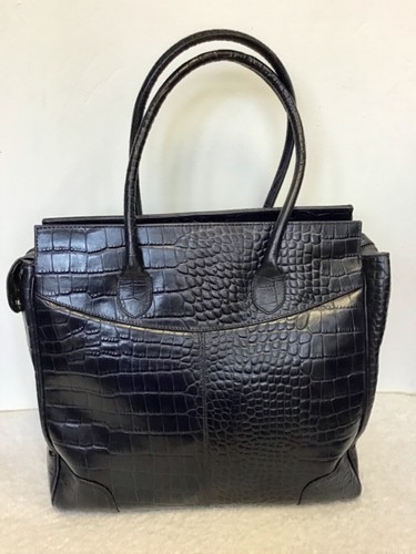 OSPREY BY GRAEME ELLISDON LARGE NAVY BLUE MOCK CROC LEATHER TOTE/ WORK ...