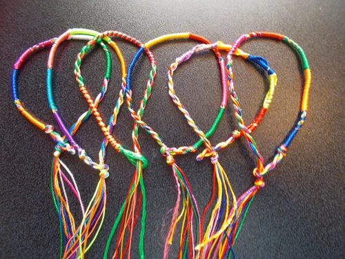 6pcs Handmade Colourful Braided Friendship Bracelets ~uk seller