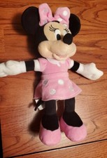 Disney Minnie Mouse Clubhouse Plush Stuffed Animal Pink Polka Dot Dress 10"