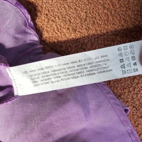 ZARA Flieder/Lila Satin Maxikleid mit Schleife XS Lang Spaghettiträger Influencer T1 - Bild 4 von 8