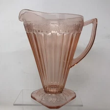 Jeanette Glass Co. Vintage 1932-1934 Pink Depression Pitcher "Adam Pattern"