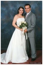 Simonne Bride Wedding Gown Dress Ivory Embellished Strapless Sz 6