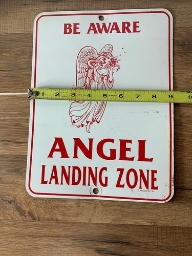 Vintage Be Aware ANGEL Landing Zone Schild - Bild 4 von 8