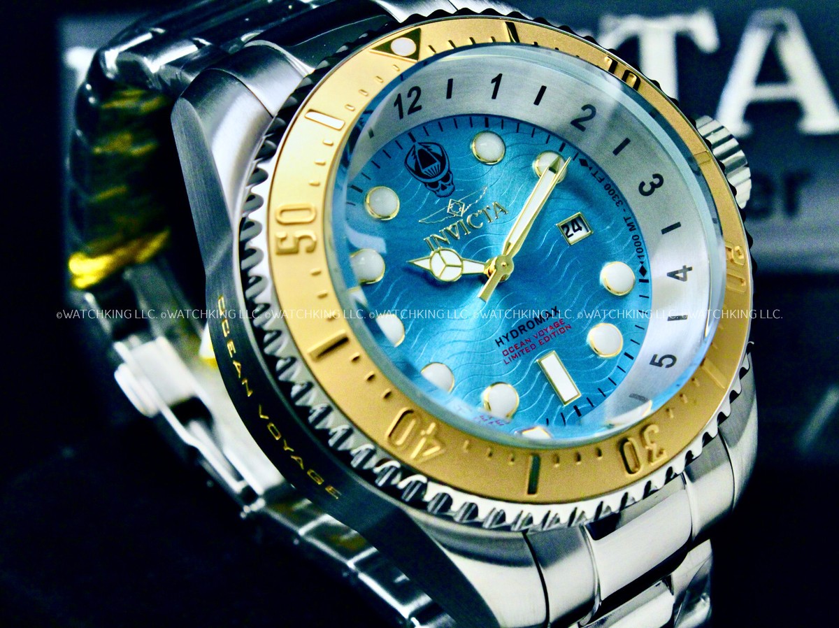 New Invicta Men 52mm Hydromax OCEAN VOYAGE LIMITED EDITION AQUA
