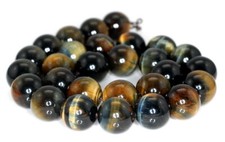 16MM GOLDEN BLUE TIGER EYE GEMSTONE GRADE AA ROUND LOOSE BEADS 5inch