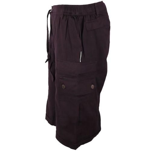 Pantaloncini Bermuda Cargo Casual Chino marrone - Picture 3 of 33