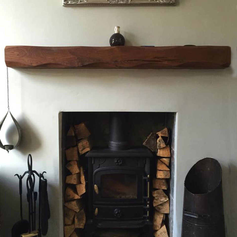 Solid Oak Beam Floating Shelf Mantle Piece Fire Place Surround Sanded Log  Burner | eBay