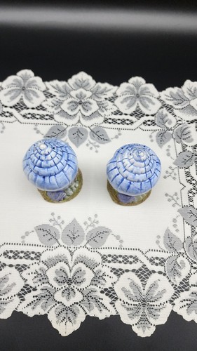 Agitadores de sal y pimienta de cerámica de caracol azul con estrellas de mar - Imagen 6 de 11