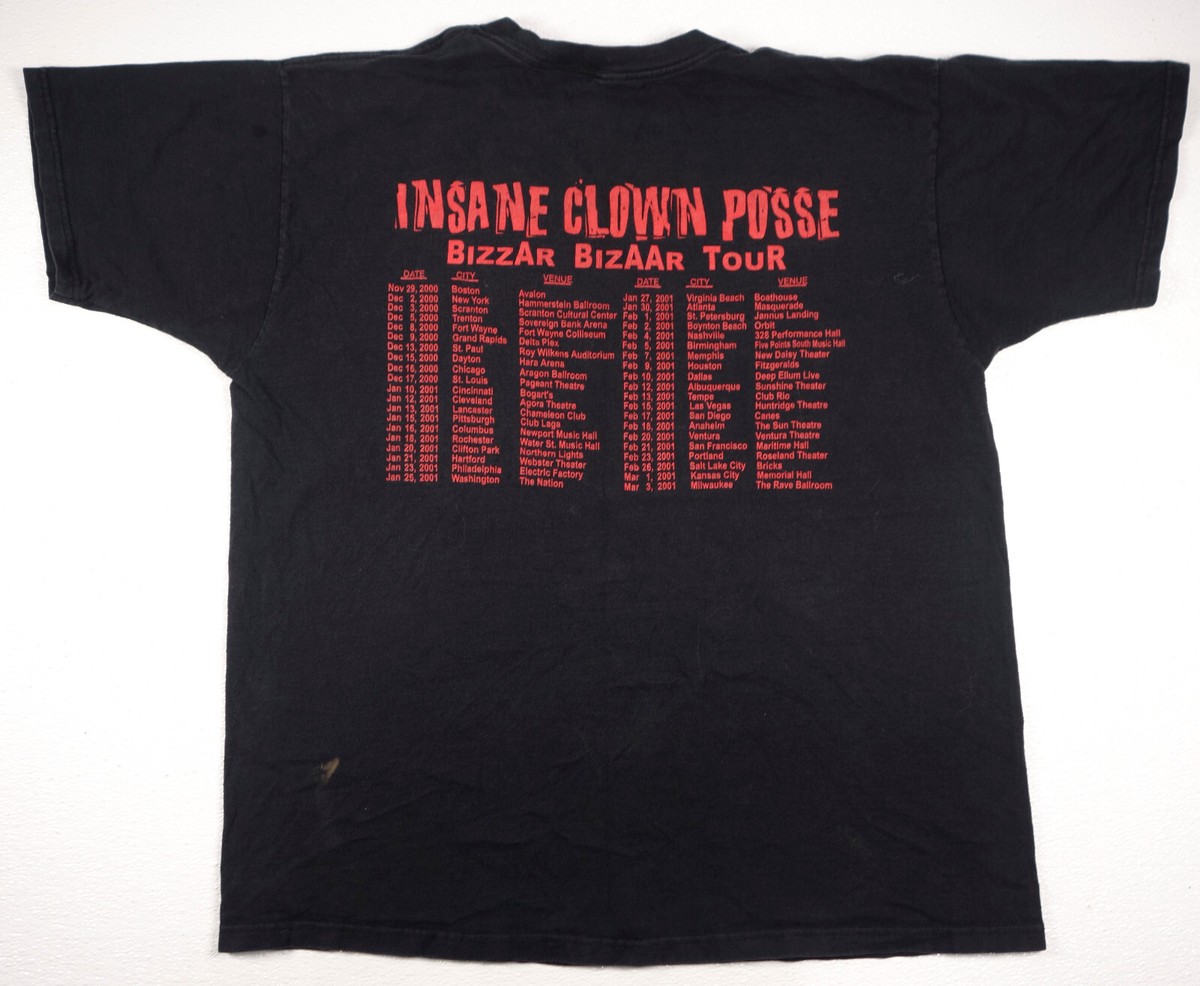 INSANE CLOWN POSSE Bizzar Bizaar Tour vintage t shirt XL