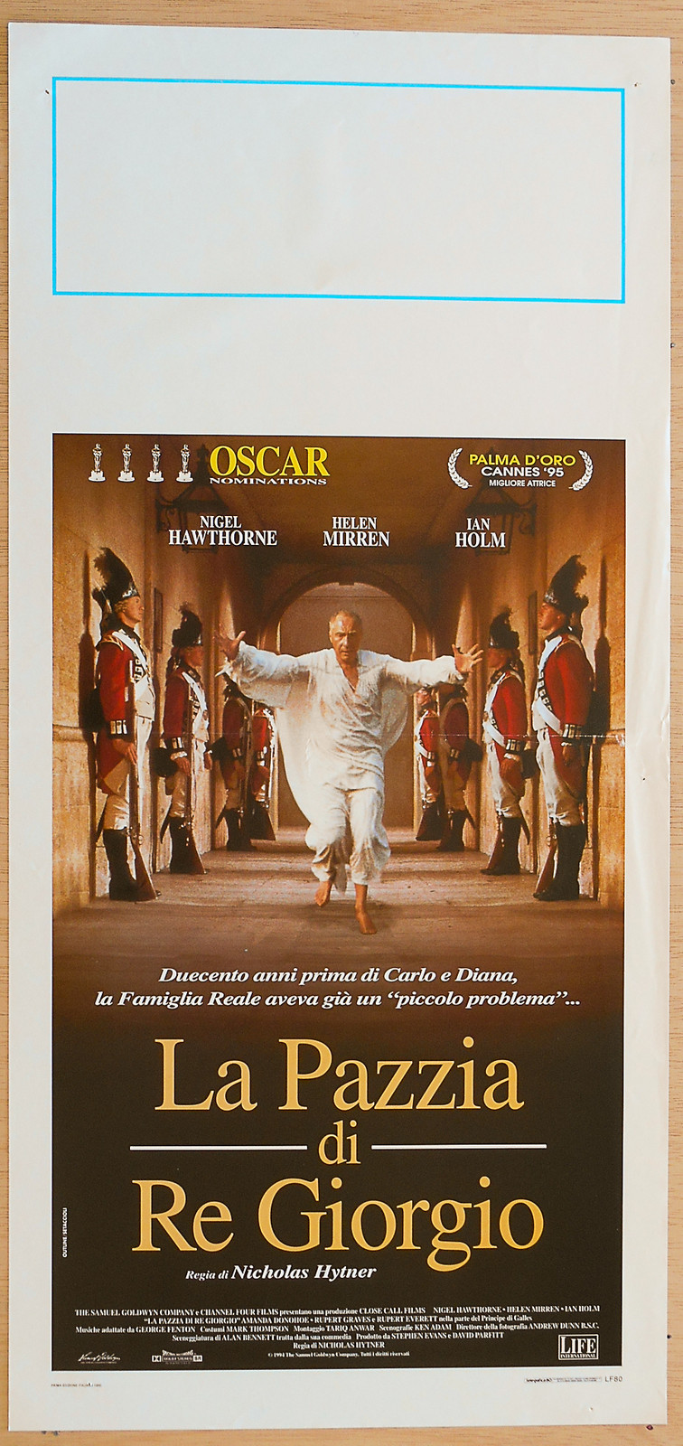 Locandina originale film La pazzia di Re Giorgio (1994) - Regia di Nicholas Hytner
