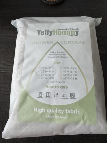 Shower Curtain Gray 72”Wx81”H Yelly Hommy High Quality Fabric