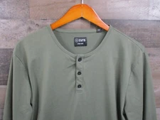 Cuts Shirt Mens Medium Gray Curve Hem Tee Long Sleeve Henley Performance Adult