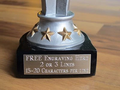 1"x3" GOLD NAME PLATE ART-TROPHIES-GIFT-TAXIDERMY-FLAG CASE FREE CUSTOM ENGRAVED