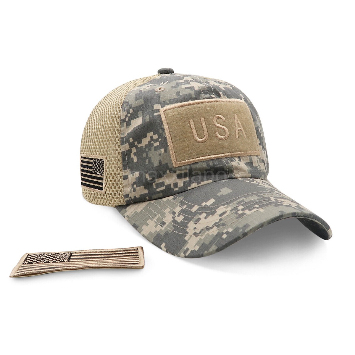 帽子 [0] MILITARY CAMO TRUCKER MESH USA FLAG Baseball Cap American Flag Tactical Mesh Breathable Hat