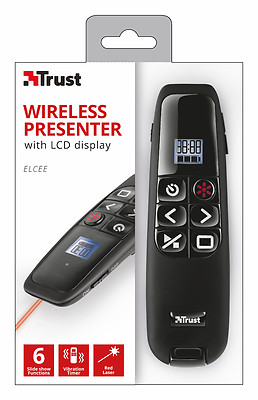 TRUST 20909 ELCEE WIRELESS LASER PRESENTER MIT LCD DISPLAY & TIMER, 6 FUNKTIONEN