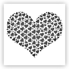 Heart of Hearts 1 Stencil - Choose a Size - Laser-Cut Reusable Plastic