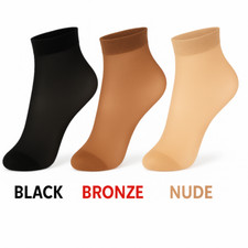 10 Pairs Women  s Sheer Ankle Socks Thin Nylon Mesh Invisible Dress Hosiery