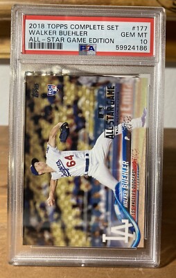 Walker buehler WBC topps fivestar ドジャース 2018 Topps Factory Set All-Star Game Walker Buehler #177 PSA 10