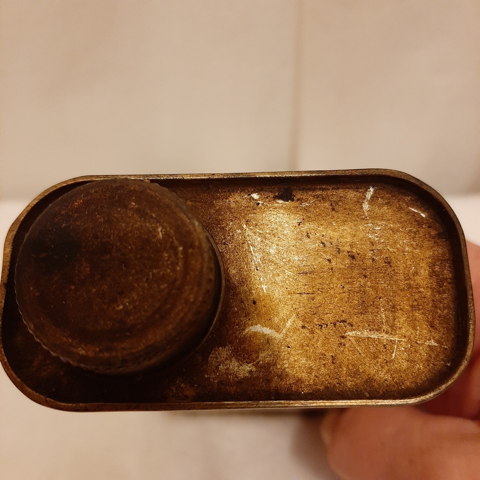 Master Prime Neatsfoot Compound Oil Tin Can With Product Petronio Shoe VTG Prop