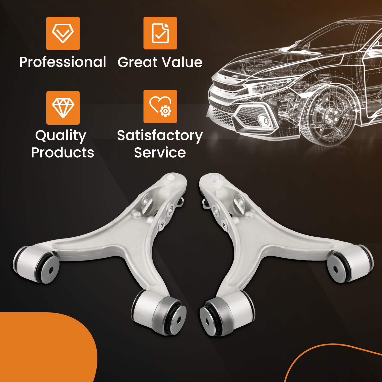 2pcs Front Lower Control Arms For 2008-2013 Maserati Quattroporte GranTurismo