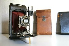 Antique Large KODAK Red Bellows Camera - Original Leather Case - Fully Working 