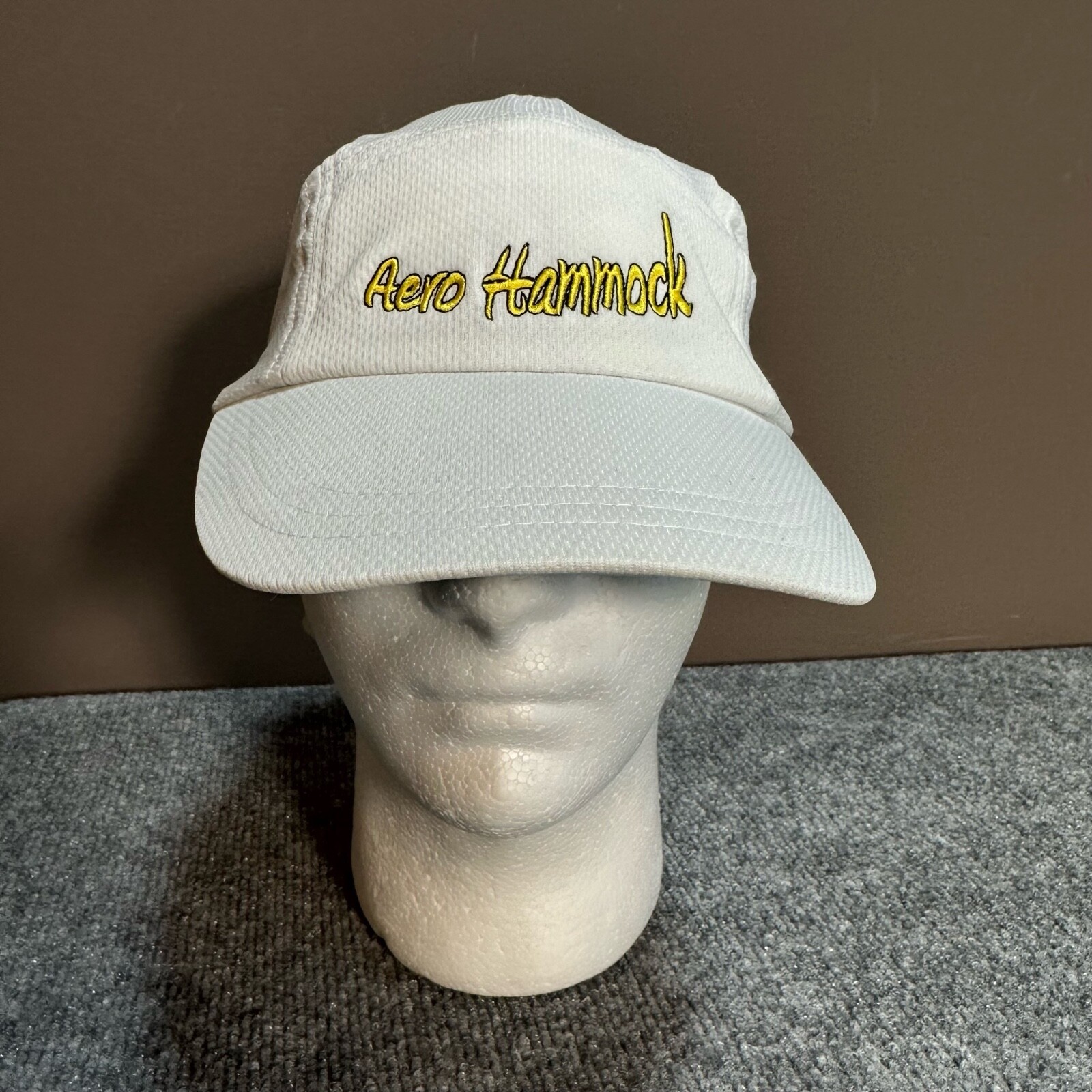 NEW Aero Hammock Hat Cap Adult White Race Five-Panel Buckle 