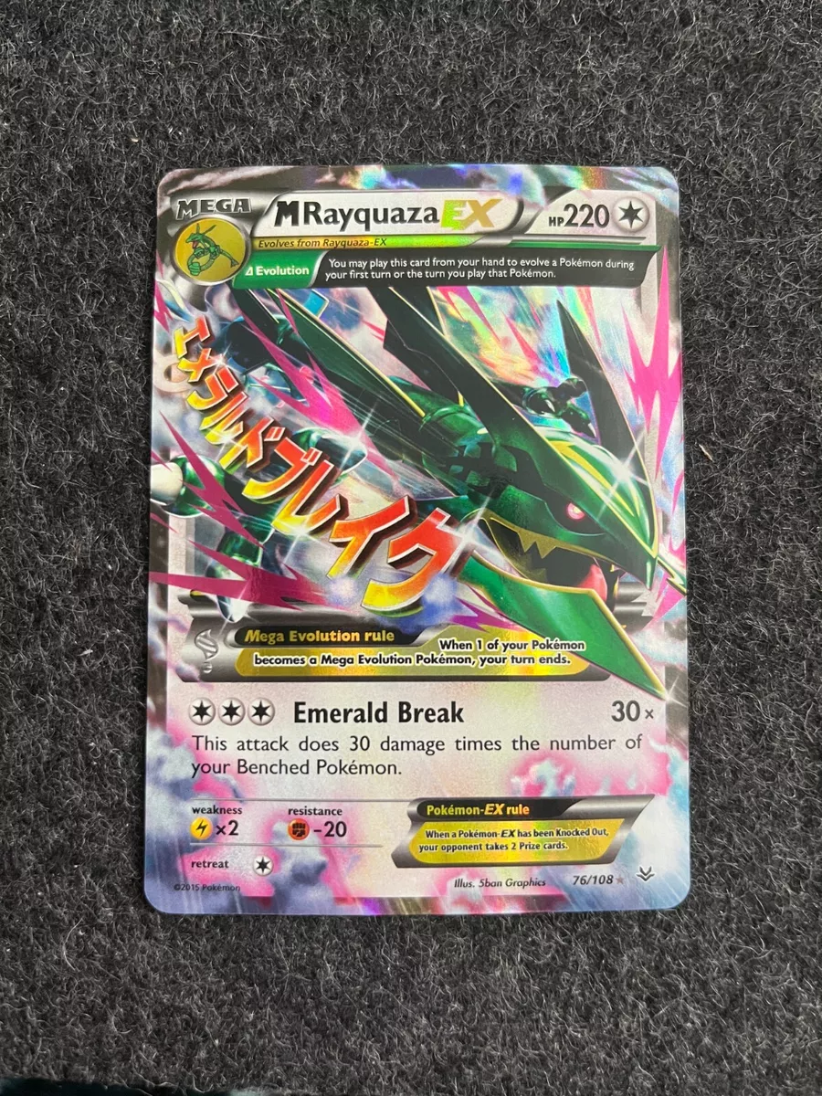  Pokemon - Mega-Rayquaza-EX (76/108) - XY Roaring Skies - Holo :  Toys & Games