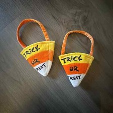 Build-A-Bear Halloween Trick or Treat Candy Corn Plush Bag - Set of 2