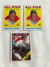 (3) 1988 DON MATTINGLY CARDS-TOPPS # 300 & (2) TOPPS ALL STAR # 386 BASEBALL