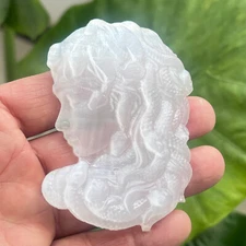 2 " Natural Gypsum Quartz Hand Carved  skull Crystal Healing  1pc 