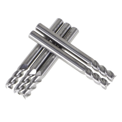 5 Pcs 3/16'' 3 Flute Regular Length Carbide End Mill For Aluminum NEW