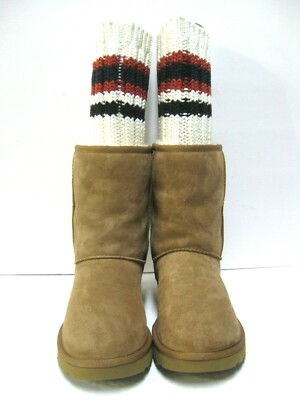 sacai × UGG　ムートンブーツ　中古品　27cm UGG CLASSIC SHORT II SACAI KNIT WOMEN BOOTS CHESTNUT US 8