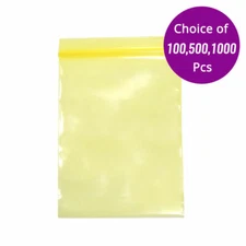 3.25x4.75in Glossy Yellow Poly Plastic Flat Zip Seal Pouch Bag w/ Machine Y18