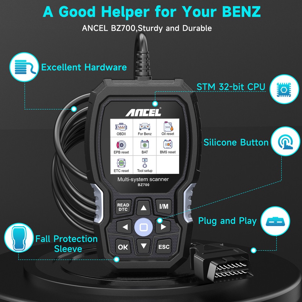 Scnn Code ANCEL BZ700-US OBD2 Scanner All System Code Reader Car Diagnostic Tool ...
