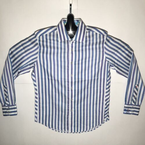 ROBERT GRAHAM Button Shirt Stripe Paisley Cuff WH… - image 1