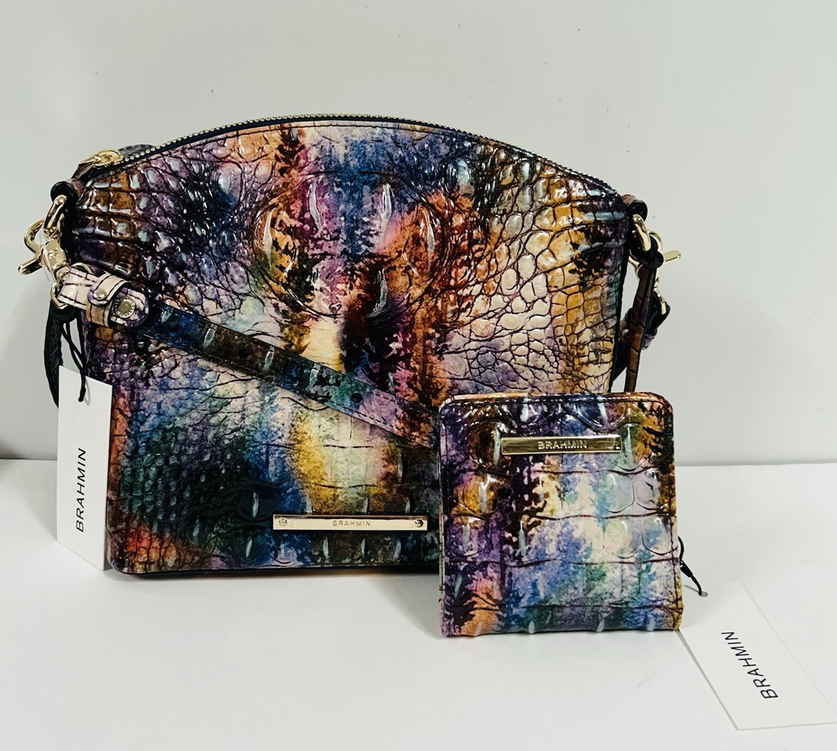 NWT BRAHMIN Mini Duxbury Smoke Melbourne Crossbody Bag & Jane