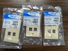 ICC Single Gang Faceplate Flat 4 Port Ivory IC107F04IV