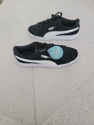 PUMA Womens Vikky Sneaker, Black/White, 6.5 US size new