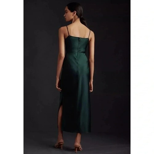 NWT Anthropologie Sachin Babi Cali Satin Cowl Neck Slip Dress Emerald Green 4 - Picture 3 of 10